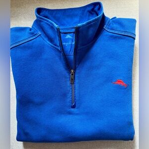 Tommy Bahama Mens 1/4 Zip Pullover Sweater XL 100% cotton. Good condition